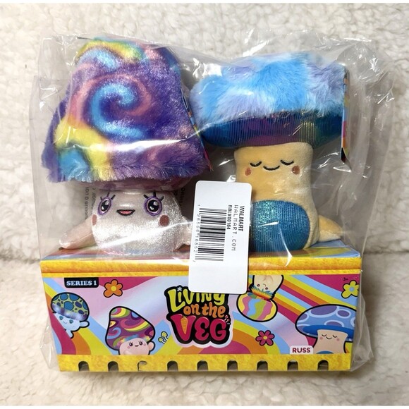 Living on the Veg Plush 2-Pack Series 1 Zeek & Maisey KellyToy Mushrooms - Picture 2 of 3